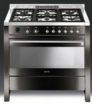 Smeg 90cm Opera Cooker - Black High Gloss