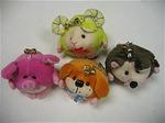 Plush Round Ball Animals Keyring