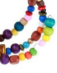 African Art Multi Color Wooden Bead Bracelet