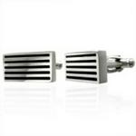 Men\'s Stainless Steel Inset Cufflinks