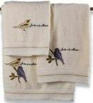 Embroidered Bird Bath Sheet