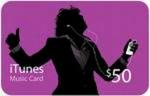 iTunes $50 music store voucher