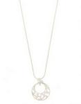 Lily & Rose Diamante Disc Necklace Silver