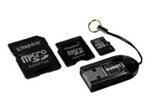 Kingston 4GB MicroSD With 2 Adapters & RED USB Reader