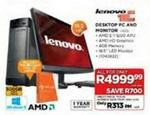 Lenovo Desktop Pc And Monitor-h505