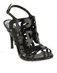Crysalis Cobra Metal Sandal Heels  Black
