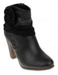 Utopia Flower Ankle Boots  Black