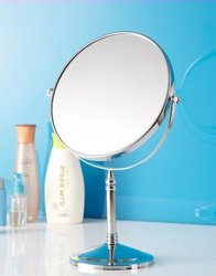 Standing 2-SIDED Rotating Bathroom Mirror And Make Up Mirror With 3X Zoom