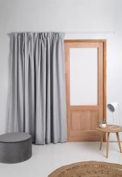 Sixth Floor Taped Lined Curtain - Grey