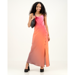 Cowl Neck Slip Dress In Ombre Tie Dye - XL