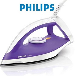 Philips GC122 30 Diva Dry Iron - 1200W Purple Slight Damage On Packaging Easy To Use And Long Lasting Non-stick Soleplate Coating Slim Tip Soleplate
