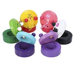 ULTNICE 6PCS Wooden Animal Castanets Baby Children Educational Musical Instrument Toys