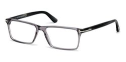 Tom Ford Men's Tf 5408 Rectangular Eyeglasses 56MM Transp. Grey Grey Horn Effect Temples Shiny Pall 56 16 145