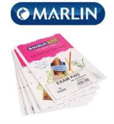Marlin A4 Exam Pads Punched 80 Pages- Pack Of 5.   FEATURES:• Bulk Pack 2 X • A4 Exam Pad 80-SHEETS Punched• Pack Of 5 Bulk 