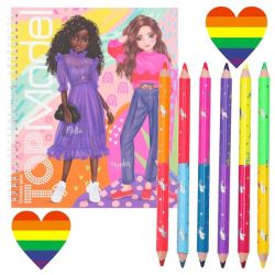 Top Model Create Colouring Book Heart Stickers And Pencils
