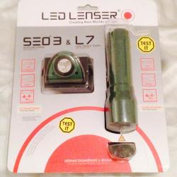New Led Lenser L7 & Se03 Torch + Headlamp Combo With Extra Batteries