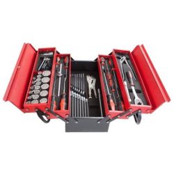 Waco - 64 Piece Mechanic Tool Box Tool Assortment - 5 Tray Tool Box Set
