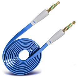 ONX3 Baby Blue 3.5MM Male To Male Jack Flat Cable Aux Auxiliary Audio Cable Lead For Samsung Galaxy Galaxy Note 10.1 N8010 Note 10.1 N8000 Note 10.1 2014 Edition