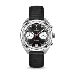 Zodiac Grandrally Black-white Dial & Black Leather Watch
