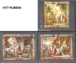 Malta 1977 Rubens Painting Mnh 3 Stamps