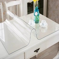 Saz's Linen Multi Size 1.5MM Thick Custom Clear Waterproof Pvc Table Cover Protector Desk Mat All Size Available 31.5 X 60 Inch