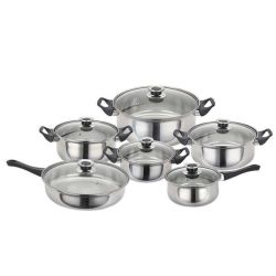 Cookware Set 12 Piece - Stainless Steel