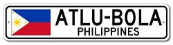 The Lizton Sign Shop Atlu-bola Philippines Aluminum Filipino Pinoy Flag Sign Philippines Custom Flag Sign - 4"X18