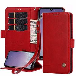 For Huawei Y7 2019 Case Y7 Prime 2019 Wallet Case Pu Leather Anti-scratch Card Holders Kickstand Flip Coverdurablereplacement For Huawei Y7 2019 Red