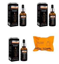 Biotin Hair Growth Oil X 3 And Travel Compressed Face Towel