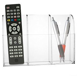 Mcb Wall Mounted Remote Control Holder Storage Organizer Box In Clear Acrylic For Tv Remote And Media Mobile Holder 1 Compartment