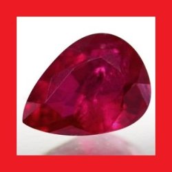 Natural Ruby - Pigeon Blood Red Pear Shape - 0.240CTS
