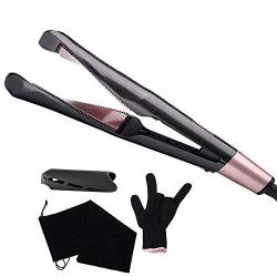 N Noble One 2 In 1 Tourmaline Ceramic Professional Hair Straightener Curling Iron Tool For All Hair Types Twisted Spiral Flat Iron With Lcd