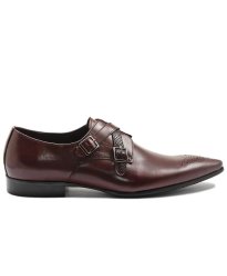 Genuine Leather Double Monk Strap - Brown - Brown UK 5