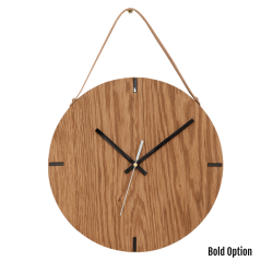 Finn Wall Clock In Oak - 250MM Dia Natural Bold White Second Hand