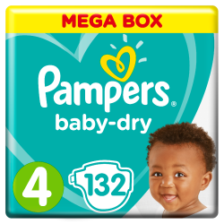 Baby Dry Size 4 Mega Box 132