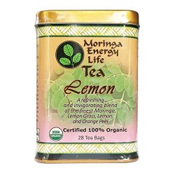 Moringa Lemon Tea - Usda Organic - Refreshing And Invigorating Blend Of The Finest Moringa Lemon Grass Lemon And Orange Peel With A Delightful