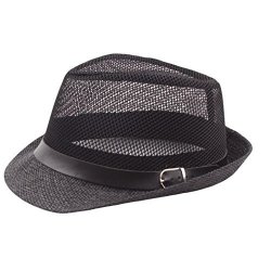 Summer Beach Straw Pamoa Trilby Hat Gangster Cap Transer Fedora Hat