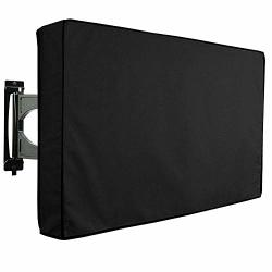 Outdoor Tv Cover 55"-58" Weatherproof Universal Protector And Dust-proof With Bottom Cover For Lcd LED Plasma Television Screens Most Wall Mounts And Stand Compatible Black