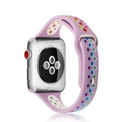 Rainbow Silicone Watchband For Apple Watch Series 6 & Se & 5 & 4 44MM 3 & 2 & 1 42MM Purple