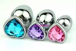 Stainless Steel Heart Shape Butt Plug With Jewel Anal Plug Prices