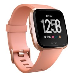 Fitbit Versa Smartwatch - Peach Rose Gold With Small And Large Bands
