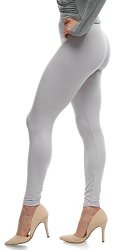 LUSH Moda Women's Basic Leggings - Extra Soft And Variety Of Colors - Light Grey