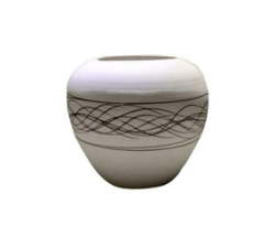 Mordern White Ceramic Decorative Pot & Abstract Art With Minor Manufacturing Defects B-135-2