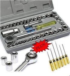 Combo Deal - 40 Piece Combination Socket Wrench Set Plus 6 Piece Screwdriver Set