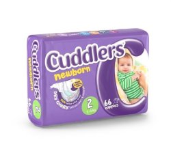 Cuddlers Newborn Size 2 Nappies 66 Pack