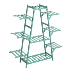 PPS-001-9-G Eco Bamboo-wood Plant Pot STAND-9 Tiers-green