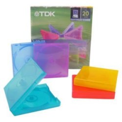 Tdk Color Snap N' Save 10-DISK Cd And DVD Jewel Cases Pack Of 20