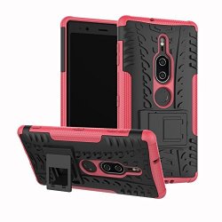 Xperia XZ2 Premium Phone Case Dwaybox Hybrid Rugged Heavy Duty Armor Hard Back Cover Case With Kickstand For Sony Xperia XZ2 Premium 5.8 Inch Hot Pink