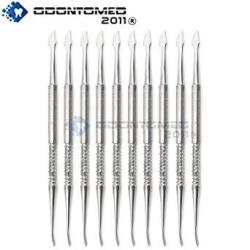 ODONTOMED2011 Dental Cement Spatula Double Ended Wax Mixing Carvers Stainless Steel Lab 3 Pieces Instruments Odm