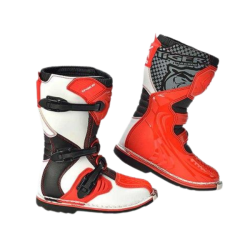 Kids Motocross Boots - Red & Black